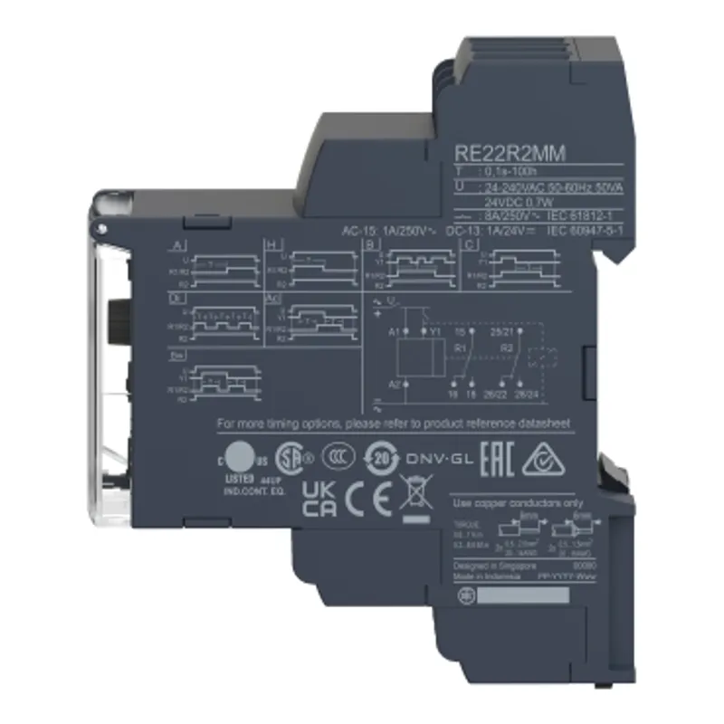 multifunction relay, Harmony Timer Relays, 8A, 2CO, 0.1sâ€¦100h, symmetrical flashing, 12..240V AC DC — photo 7 of 11
