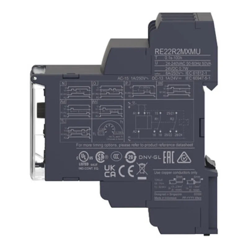 multifunction relay, Harmony Timer Relays, 8A, 2CO, 0.1s…100h, bistable, 24V DC or 24...240V AC DC — photo 7 of 11