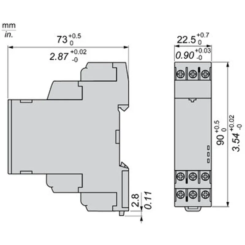 single function relay, Harmony Timer Relays, 8A, 2CO, 0.3...30s, star delta, 380...415V AC DC — photo 2 of 3