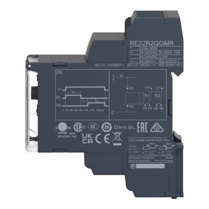 single function relay, Harmony Timer Relays, 8A, 2CO, 0.05sâ€¦300h, star delta, 24...240V AC DC — photo 6 of 11