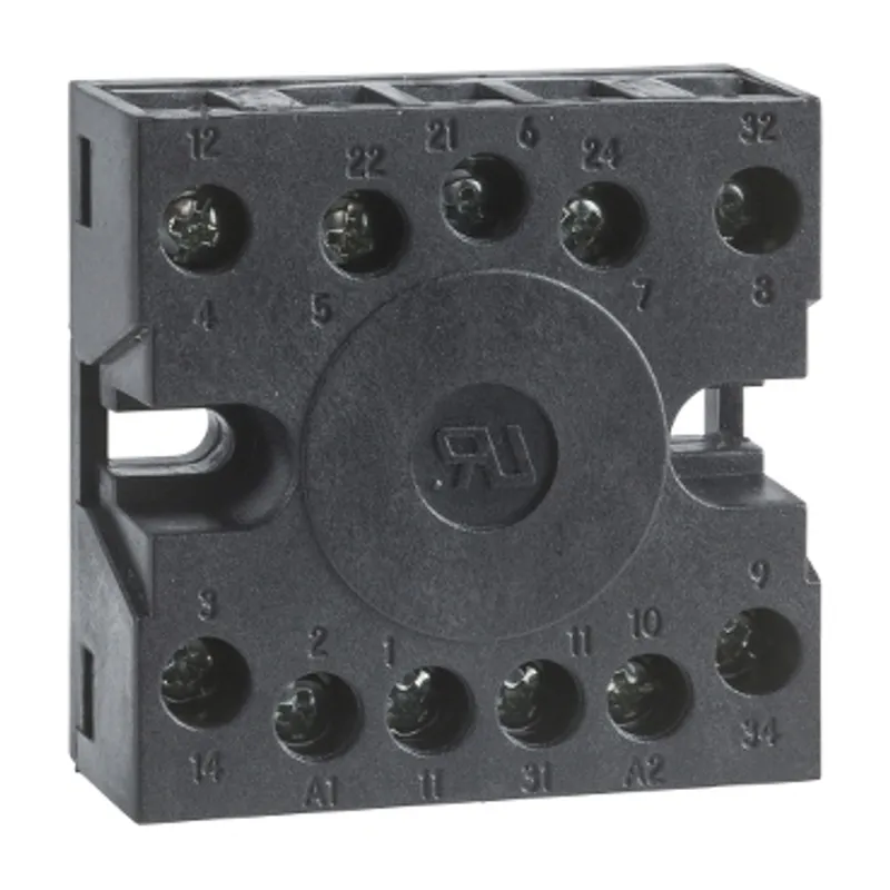 socket, Harmony Timer Relays, for RE48 relays, screw terminals connections on rear face, 11 pins, IP 20 — photo 1 of 2