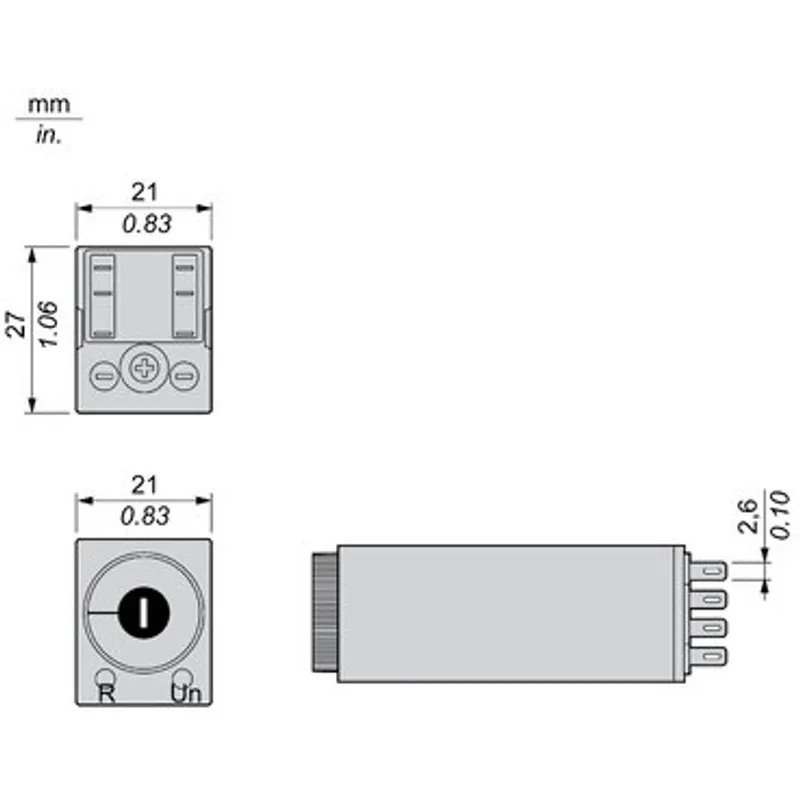 single function relay, Harmony Timer Relays, 5A, 2CO, 0.1s..100h, on delay, 120V AC — photo 2 of 12