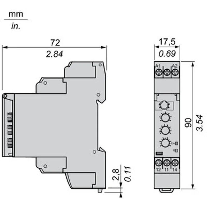 voltage control relay, Harmony Control Relays, 5A, 1CO, 20â€¦80V AC DC — photo 2 of 12
