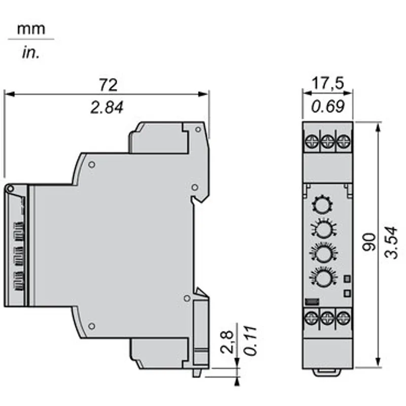 voltage control relay, Harmony Control Relays, 5A, 1CO, 208...480V AC — photo 2 of 12