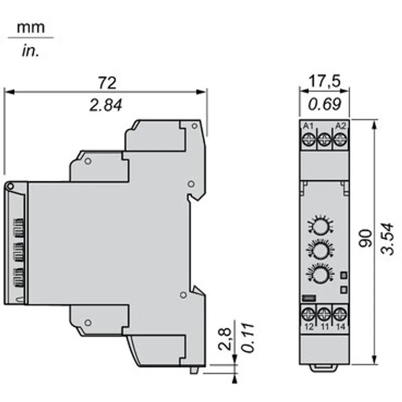 voltage control relay, Harmony Control Relays, 5A, 1CO, overvoltage and undervoltage detection, 20â€¦80V AC DC — photo 2 of 12