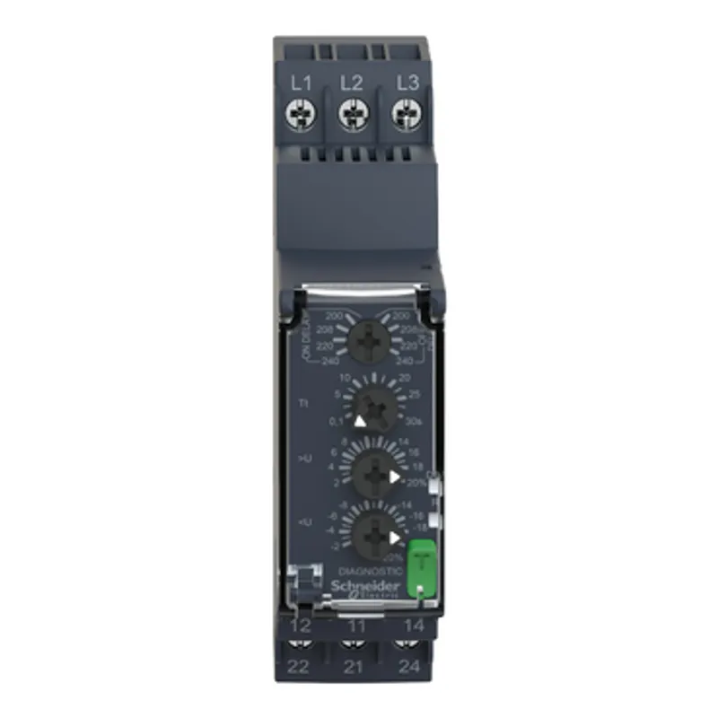 3-phase control relay, Harmony Control Relays, 8A, 2CO, overvoltage and undervoltage detection, 200â€¦240V AC — photo 10 of 12