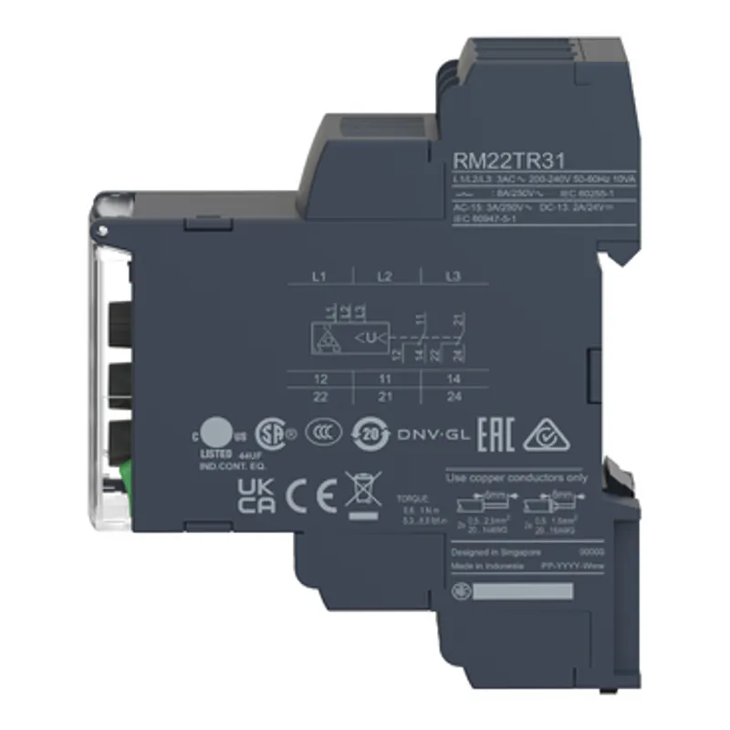 3-phase control relay, Harmony Control Relays, 8A, 2CO, overvoltage and undervoltage detection, 200â€¦240V AC — photo 7 of 12