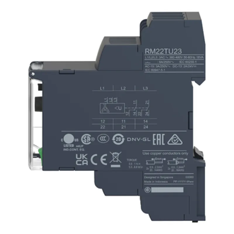 3-phase control relay, Harmony Control Relays, 8A, 2CO, undervoltage detection, 380â€¦480V AC — photo 6 of 12
