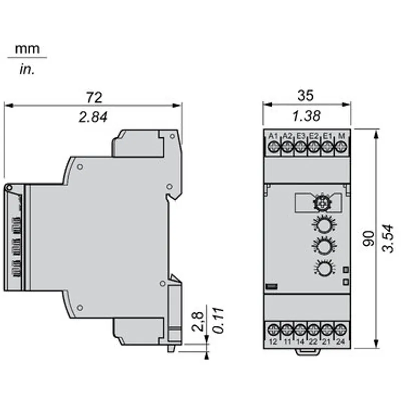voltage control relay, Harmony Control Relays, 5A, 2CO, range 15..600V, 24..240V AC DC — photo 2 of 11
