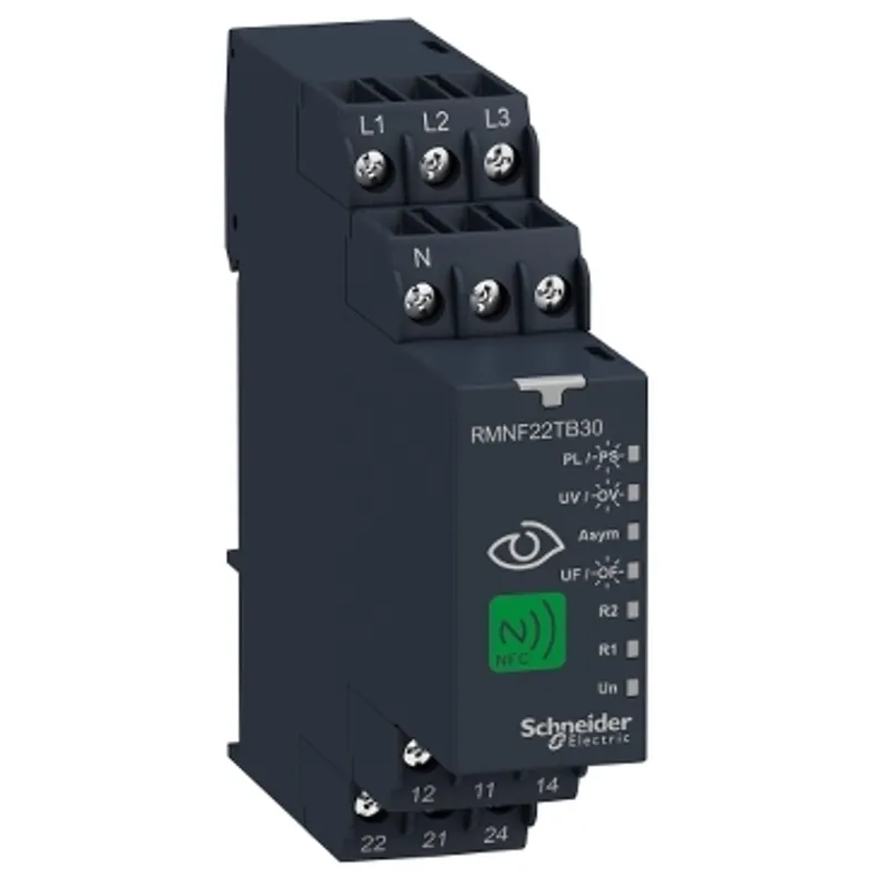 3-phase control relay, Harmony Control Relays, 8A, 2CO, overfrequency and underfrequency, 208â€¦480V AC — photo 1 of 13