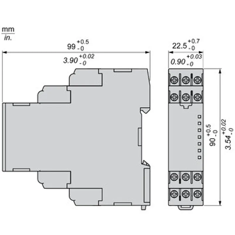 3-phase control relay, Harmony Control Relays, 8A, 2CO, overfrequency and underfrequency, 208â€¦480V AC — photo 2 of 13