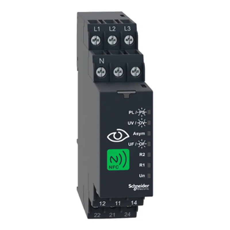 3-phase control relay, Harmony Control Relays, 8A, 2CO, overfrequency and underfrequency, 208â€¦480V AC — photo 9 of 13
