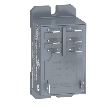 power relay, Harmony electromechanical relays, DIN rail or panel mount relay, 30A, 2CO, 12V DC