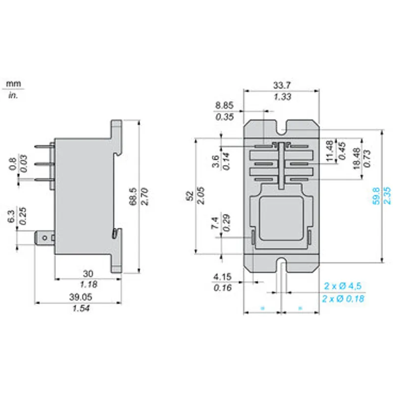 power relay, Harmony electromechanical relays, DIN rail or panel mount relay, 30A, 2CO, 12V DC — photo 2 of 11