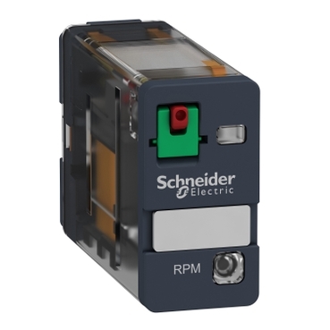 plug-in relay, Harmony electromechanical relays, 15A, 1CO, with LED, lockable test button, 24V AC
