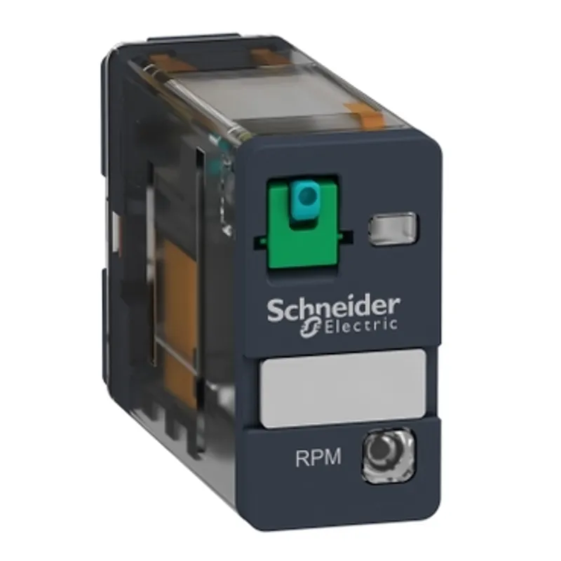 plug-in relay, Harmony electromechanical relays, 15A, 1CO, with LED, lockable test button, 24V DC — photo 1 of 10