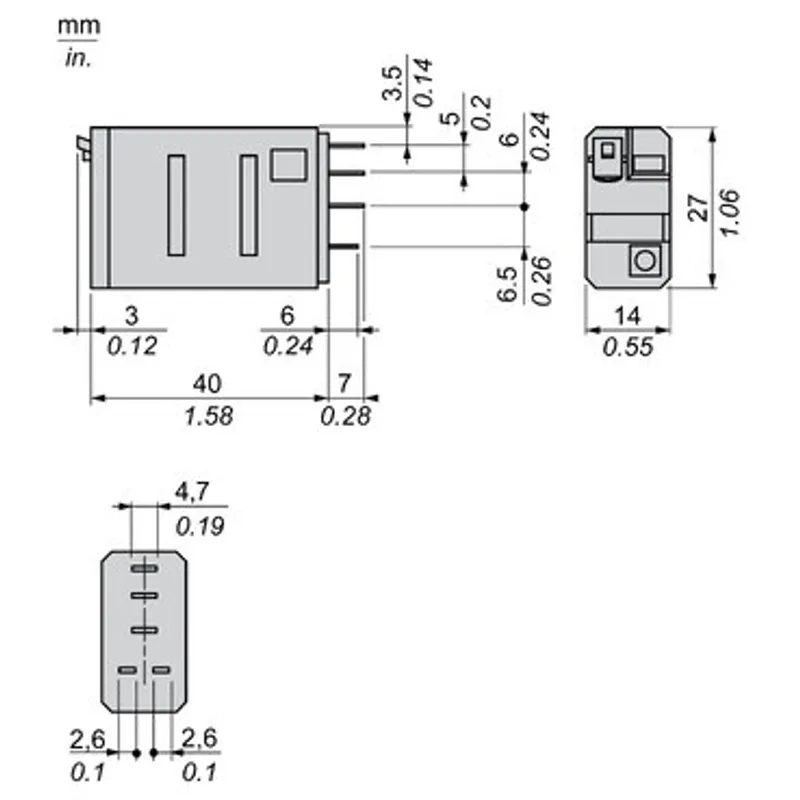 plug-in relay, Harmony electromechanical relays, 15A, 1CO, with LED, lockable test button, 120V AC — photo 2 of 10