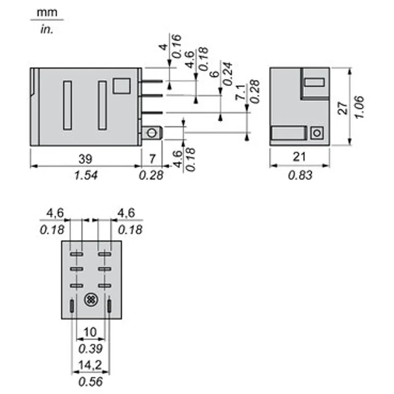 plug-in relay, Harmony electromechanical relays, 15A, 2CO, with LED, 120V AC — photo 2 of 6