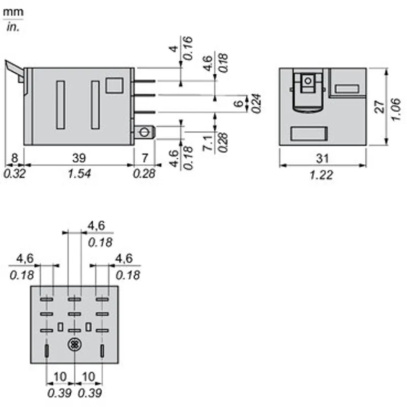 plug-in relay, Harmony electromechanical relays, 15A, 3CO, lockable test button, 120V AC — photo 2 of 10