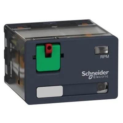 plug-in relay, Harmony electromechanical relays, 15A, 4CO, with LED, lockable test button, 120V AC