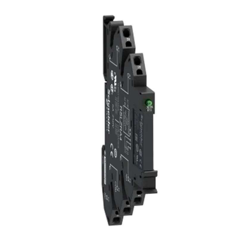 slim interface relay, Harmony Electromechanical Relays,  pre assembled, 6A, 1CO, with LED, spring terminals, 230V AC/DC — photo 1 of 10