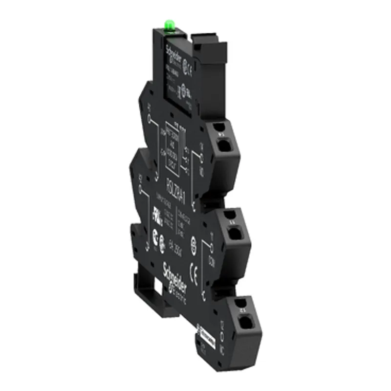 slim interface relay, Harmony Electromechanical Relays,  pre assembled, 6A, 1CO, with LED, screw connec to rs, 48V AC/DC — photo 7 of 10