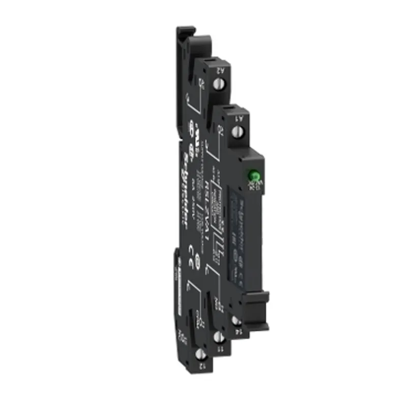 slim interface relay, Harmony Electromechanical Relays,  pre assembled, 6A, 1CO, with LED, screw connec to rs, 110V AC/DC — photo 1 of 10