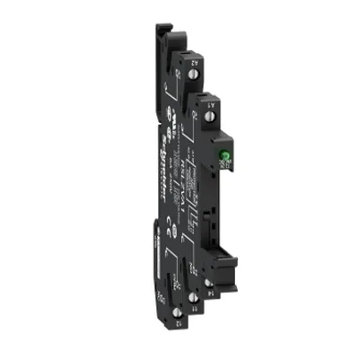 socket equipped with LED and protection circuit, Harmony Electromechanical Relays, for RSL1 relays, srew connec to r, 48 to 60V AC DC