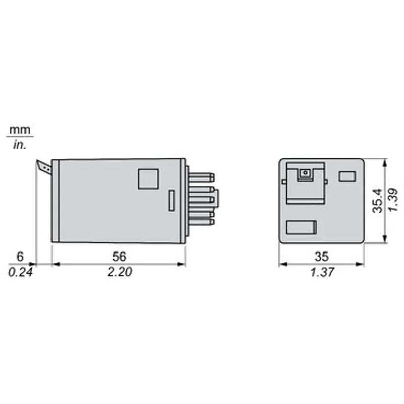 universal plug in relay, Harmony Electromechanical Relays, 10A, 3CO, lockable test button, 60V DC — photo 2 of 5