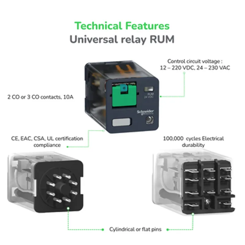 universal plug in relay, Harmony Electromechanical Relays, 10A, 3CO, with LED, lockable test but to n, 24V DC — photo 4 of 13
