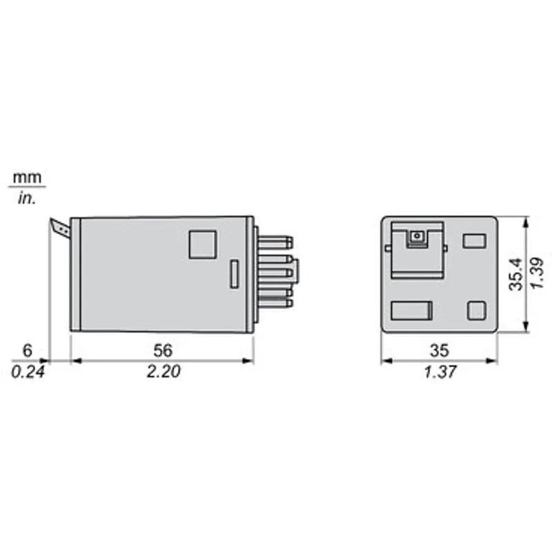 universal plug in relay, Harmony Electromechanical Relays, 10A, 3CO, with LED, lockable test but to n, 110V DC — photo 2 of 13