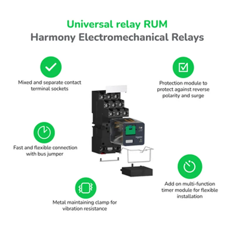 universal plug in relay, Harmony Electromechanical Relays, 10A, 3CO, with LED, lockable test but to n, 110V DC — photo 3 of 13