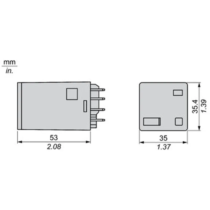 universal plug in relay, Harmony Electromechanical Relays, 10A, 3CO, with LED, flat (faston) terminals, 110V DC — photo 2 of 3
