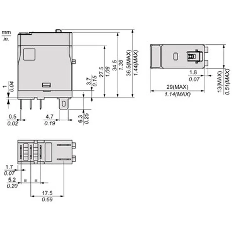 interface plug in relay, Harmony Electromechanical Relays, 10A, 1CO, lockable test but to n, 230V AC — photo 2 of 13