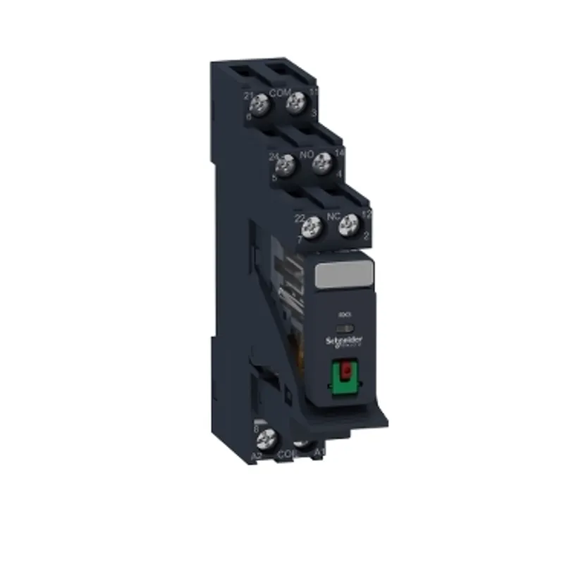 interface plug in relay, Harmony Electromechanical Relays, 5A, 2CO, with LED, pre assembled, lockable test but to n, 24V AC — photo 1 of 13