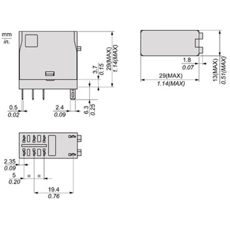 interface plug in relay, Harmony Electromechanical Relays, 5A, 2CO, clear cover, 230V AC — photo 2 of 13