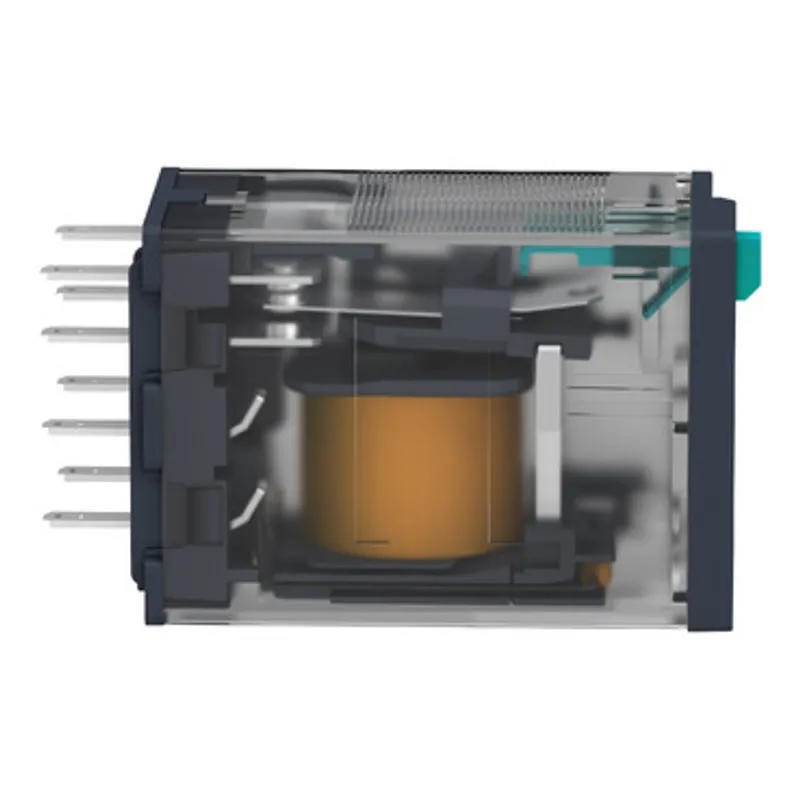 miniature plug in relay, Harmony Electromechanical Relays, 12A, 2CO, with LED, lockable test but to n, 24V DC — photo 9 of 13