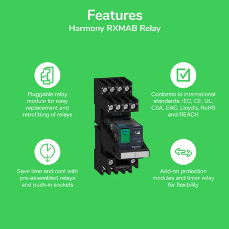 miniature plug in relay, Harmony Electromechanical Relays, 10A, 3CO, with LED, lockable test but to n, 24V AC — photo 4 of 13