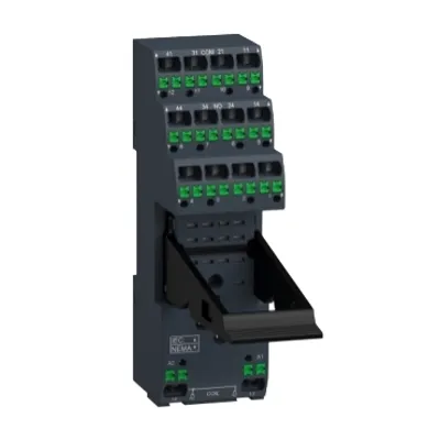 push in socket with clamp, Harmony Electromechanical Relays, for RXM relays, 12A 2CO, 6A 4CO, push in terminals, separate contact