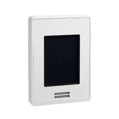 Hotel Low-Voltage Fan Coil Room Controller & Zone Controller: BACnet MS/TP, RH sensor & control, White Case/Fascia.