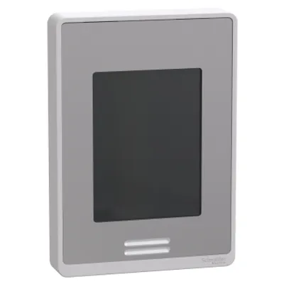 Hotel Line-Voltage Fan Coil Room Controller: BACnet MS/TP, RH sensor & control, PIR motion sensor, Silver Case/Fascia