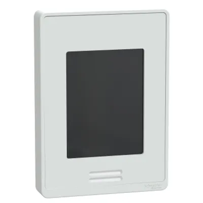 Hotel Line-Voltage Fan Coil Room Controller: BACnet MS/TP, RH sensor & control, PIR motion sensor, White Case/Fascia