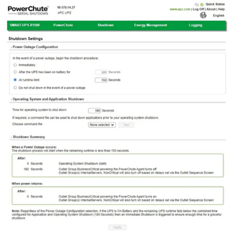 Software, PowerChute Serial Shutdown, unattended, graceful shutdown, UPS Monitoring & Configuration, Energy Management — photo 2 of 7