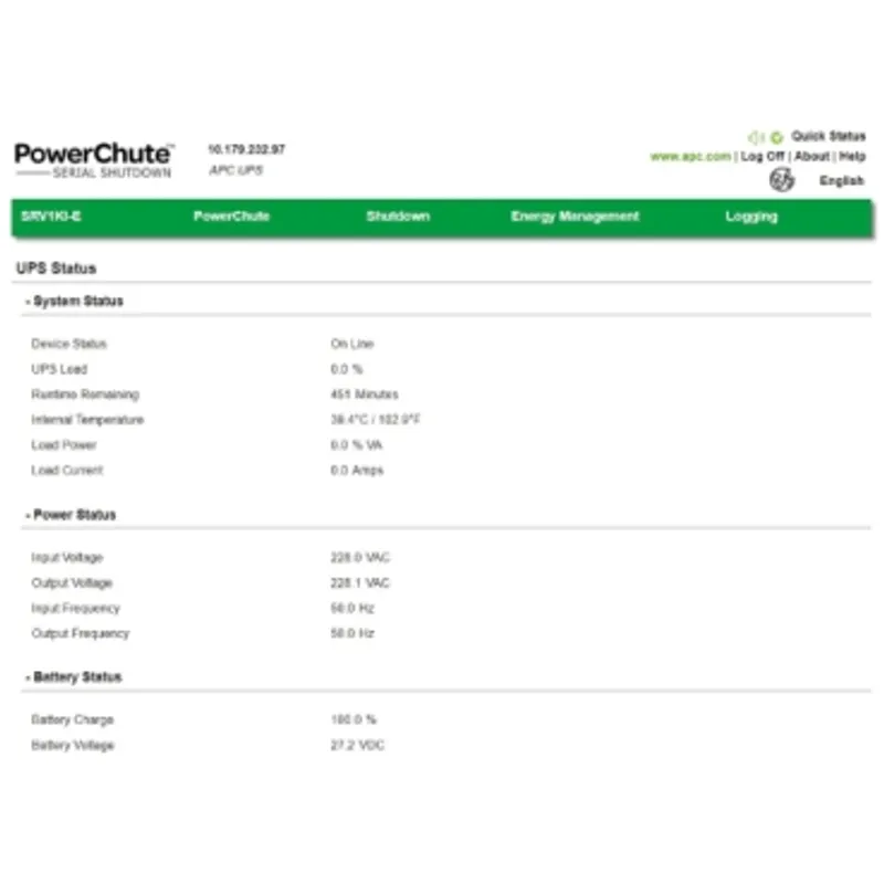 Software, PowerChute Serial Shutdown, unattended, graceful shutdown, UPS Monitoring & Configuration, Energy Management — photo 4 of 7