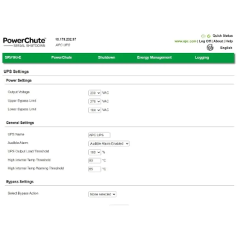 Software, PowerChute Serial Shutdown, unattended, graceful shutdown, UPS Monitoring & Configuration, Energy Management — photo 6 of 7