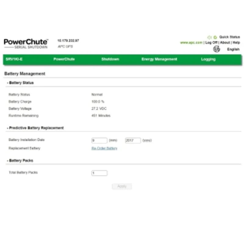 Software, PowerChute Serial Shutdown, unattended, graceful shutdown, UPS Monitoring & Configuration, Energy Management — photo 7 of 7
