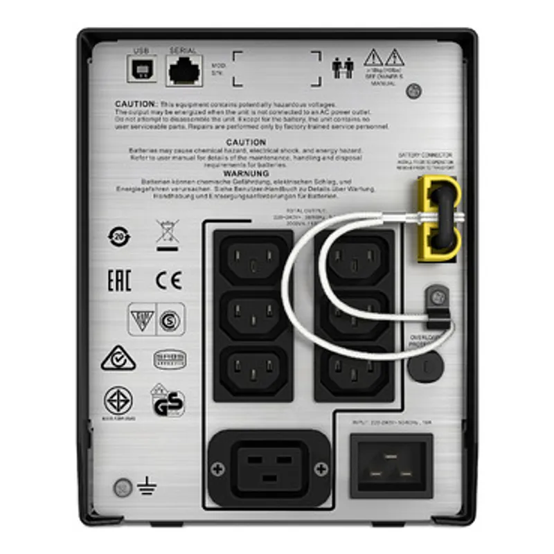 APC Smart-UPS C, Line Interactive, 2000VA, Tower, 230V, 6x IEC C13+1x IEC C19 outlets, USB and Serial communication, AVR, Graphic LCD — photo 3 of 3