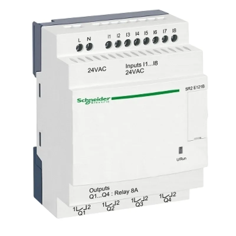 compact smart relay, Zelio Logic SR2 SR3, 12 IO, 24V AC, clock, no display — photo 1 of 4