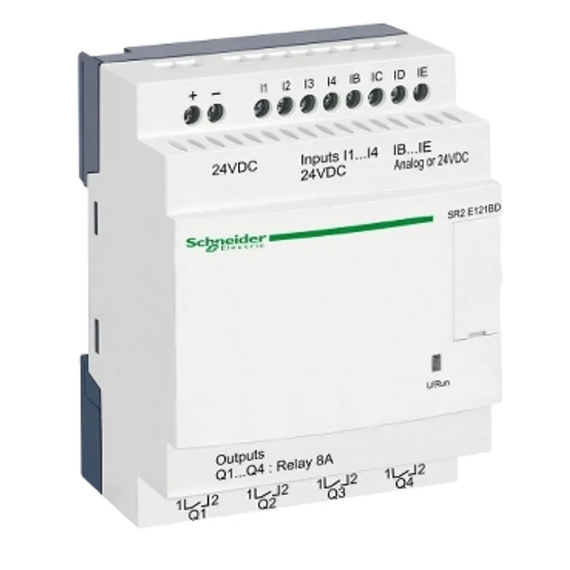 compact smart relay, Zelio Logic SR2 SR3, 12 IO, 24V DC, clock, no display — photo 1 of 5