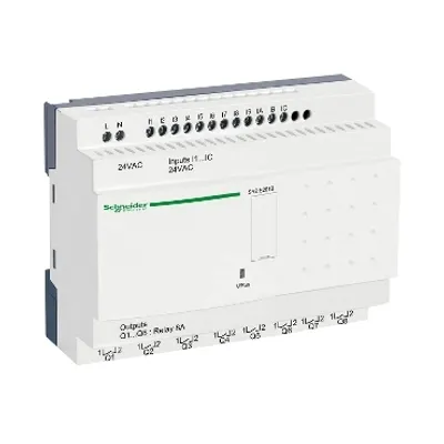 compact smart relay, Zelio Logic SR2 SR3, 20 IO, 24V AC, clock, no display